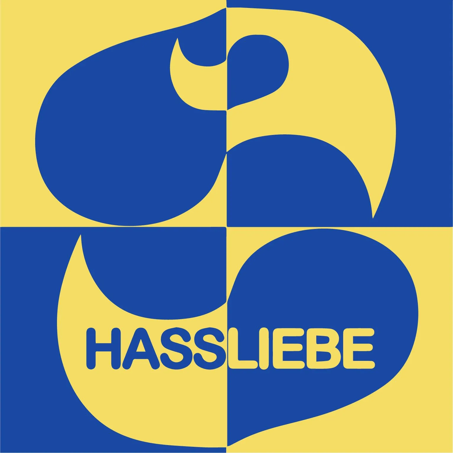 Logo Hassliebe in Blau und Gelb