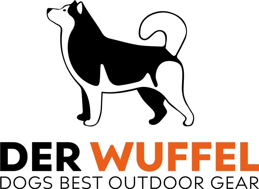 Logo Der Wuffel, Dogs Best Outdoor Gear, mit Husky-Silhouette